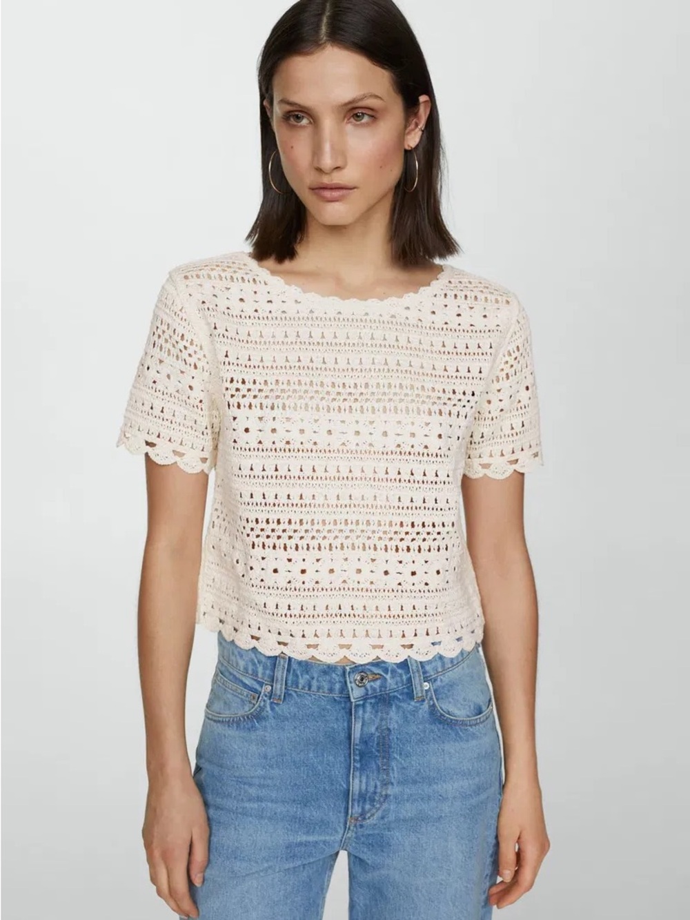 Mango Knitted Sweater With Openwork Details